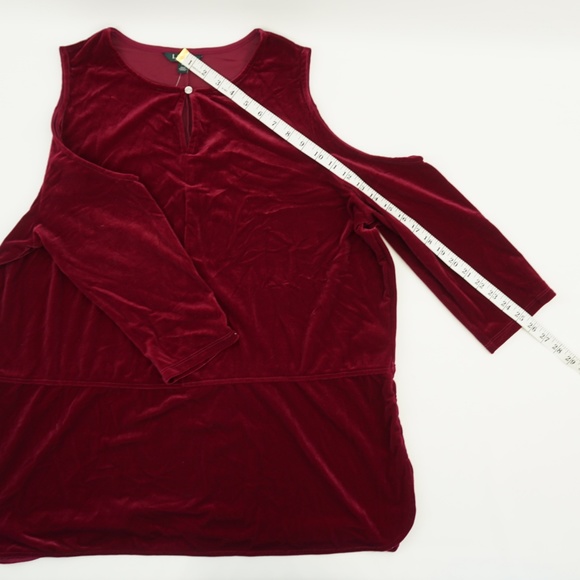 Lauren Ralph Lauren Cold Shoulder Velvet Top - Picture 7 of 7